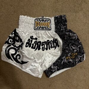 Women's Black and White Athletic Shorts